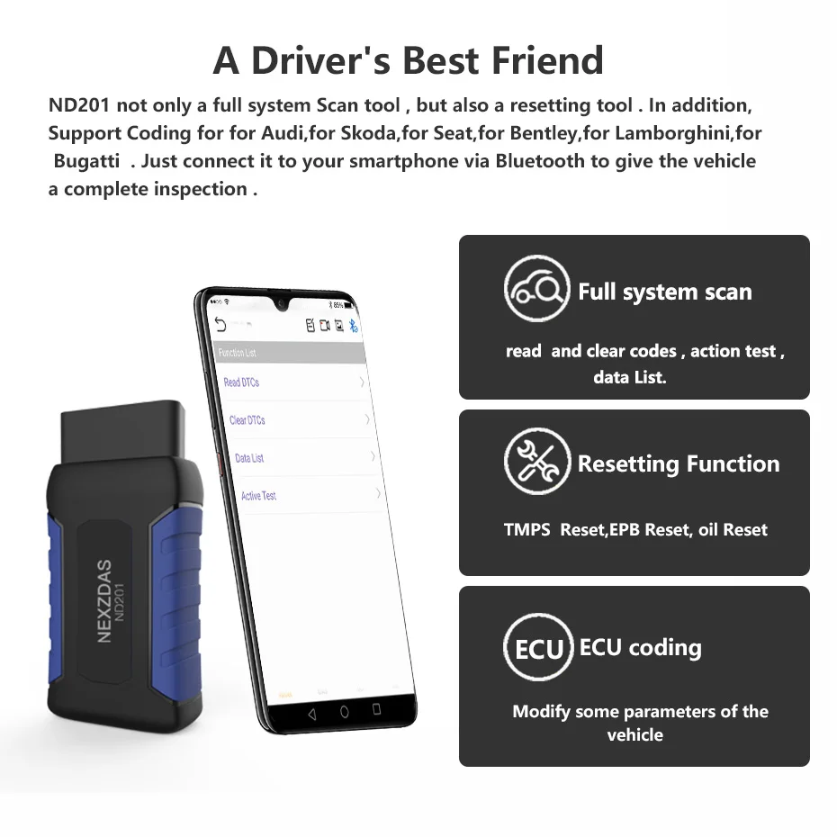 Полный системный сканер OBD2 humзор + сброс обслуживания масла EPB TPMS кодирование ЭБУ