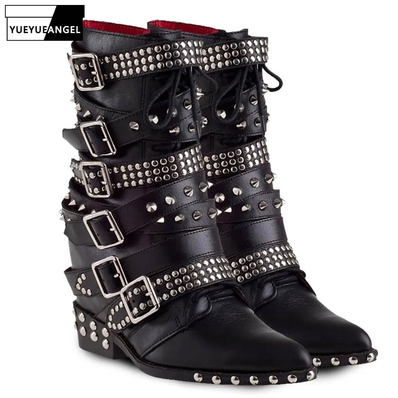 luxury rivet pointed toe ankle boots