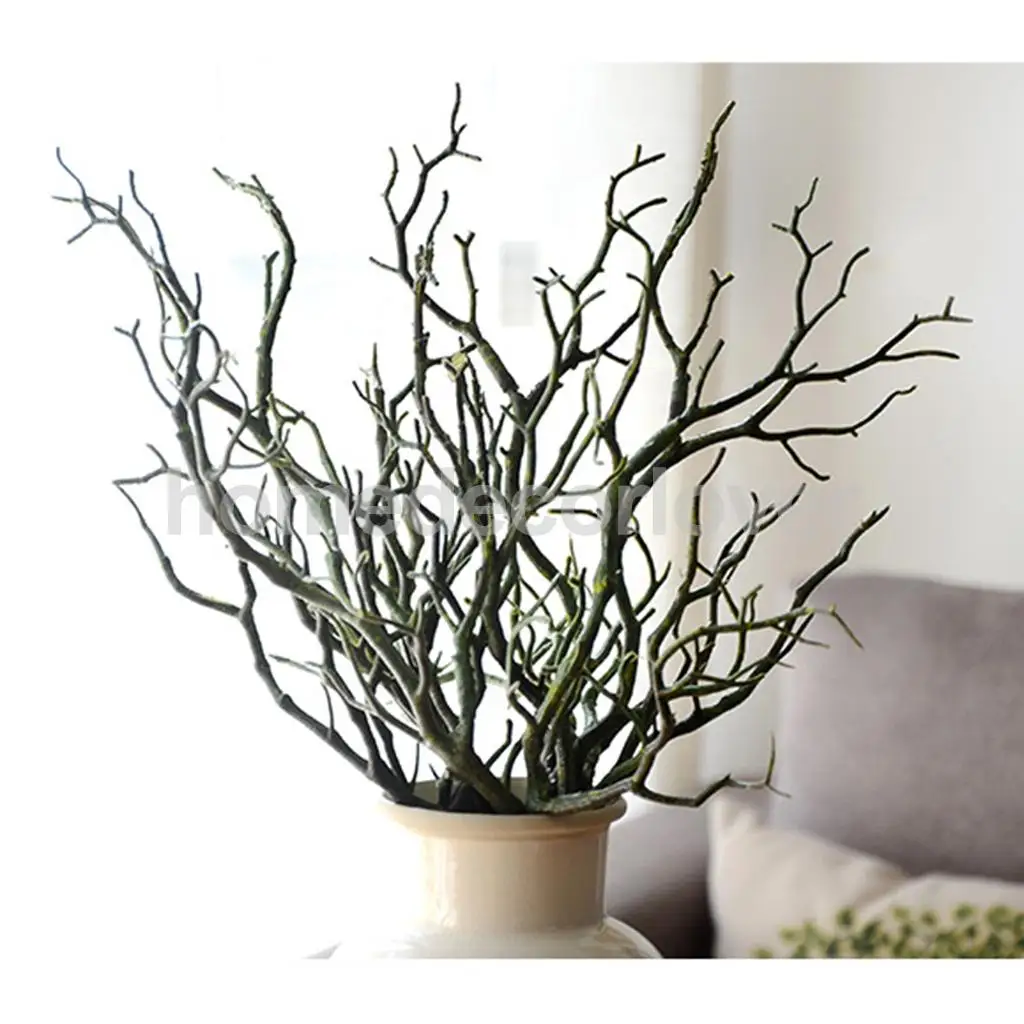 Artificial Simulation Small Trees Branch Stick Home Shop Garden Table Decor Green / White	