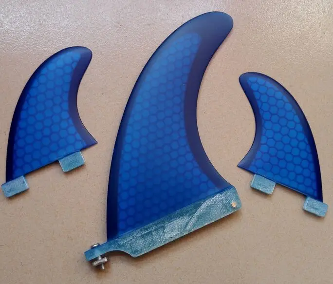 Синий 9 дюймов центральный плавник и 2 шт GL FCS, для серфинга плавник из стекловолокна медовый гребень для серфинга плавник - Цвет: Синий