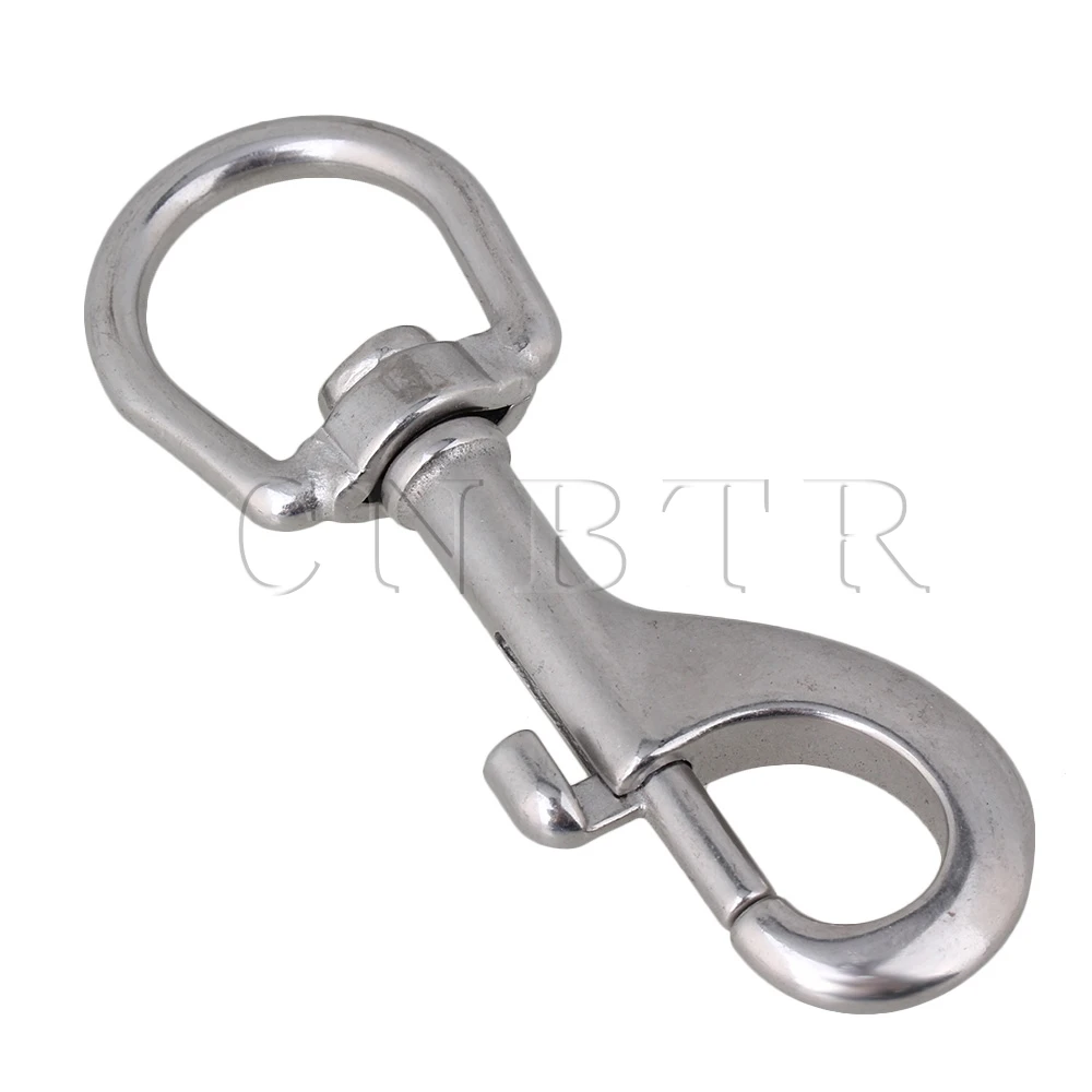 

CNBTR 105mm 304 Stainless Steel Swivel-Eye Bolt Snap Hook Round Swivel Silver