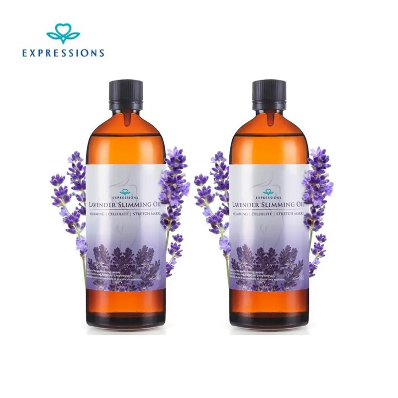 

2PCS Lavender Slimming Massage Oil Potent Effect Lose Weight Essential Oils Thin Leg Waist Fat Burning Natural Safety 200/100/10