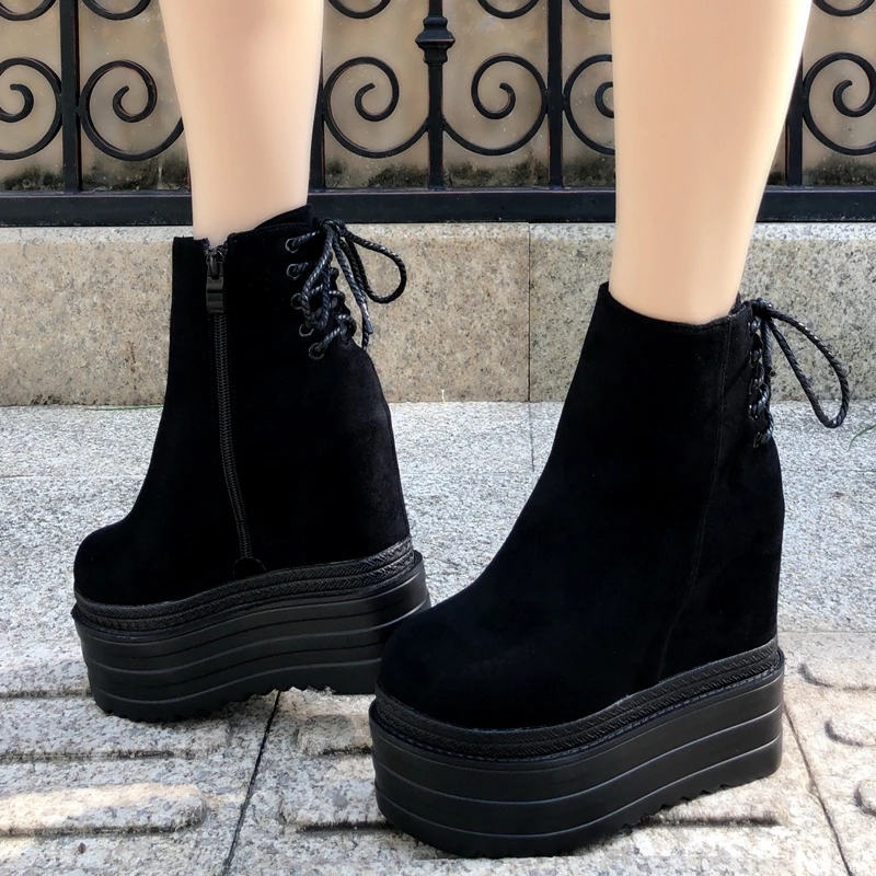 

Fashion Martin boots 2019 new European and American sexy booties Wedge within increase ankle boots super high heel women's boots