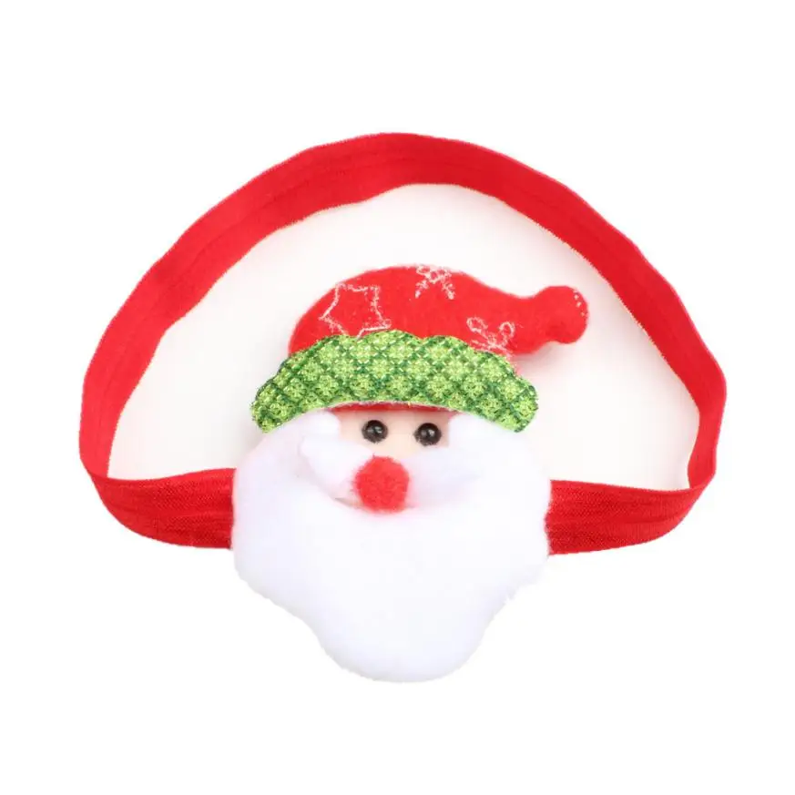 Эластичная Рождественская растягивающаяся повязка на голову с цветочным рисунком для маленьких детей, подарок для фотосессии, повязка на голову, аксессуары для волос, головной убор, Рождественский ободок