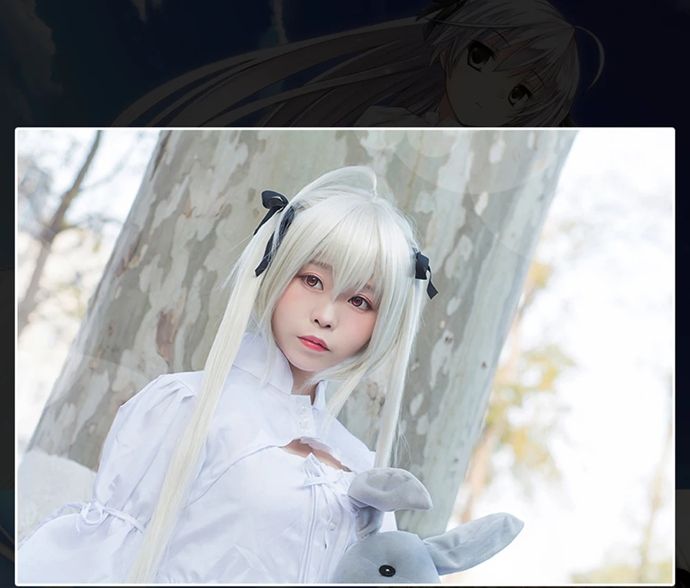 Высокое качество аниме маскарадный костюм kasugano Sora платья Yosuga no Косплей Сора Белый Лолита костюмы на заказ с париком кролик