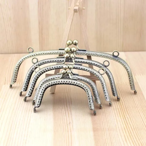 

5PCS antique brass 8.5 10 12 15CM 20CM knurling embossing arc-shaped Metal Purse frame Kiss Clasp DIY accessories Coin Purse