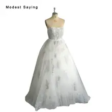 Real Romantic Ball Gown Ivory and Grey Applique Lace Wedding Dresses 2017 vestidos de noiva Puffy Bridal Gowns Custom Made BLW71