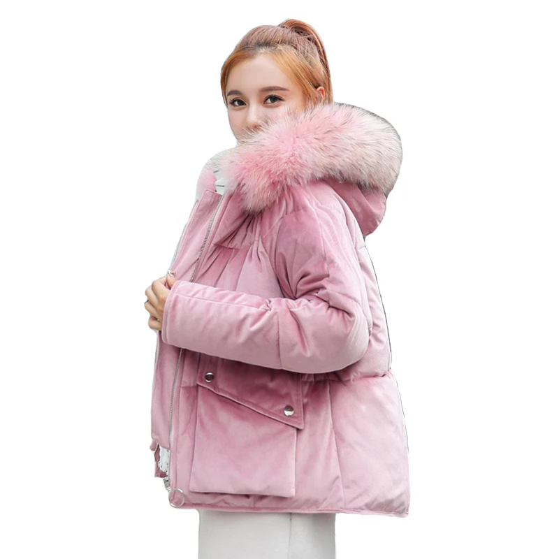 New Fashion Winter Jacket Women Velvet Hooded With Fur Female Coat Short Outwear Womens Parka Abrigos Mujer Invierno