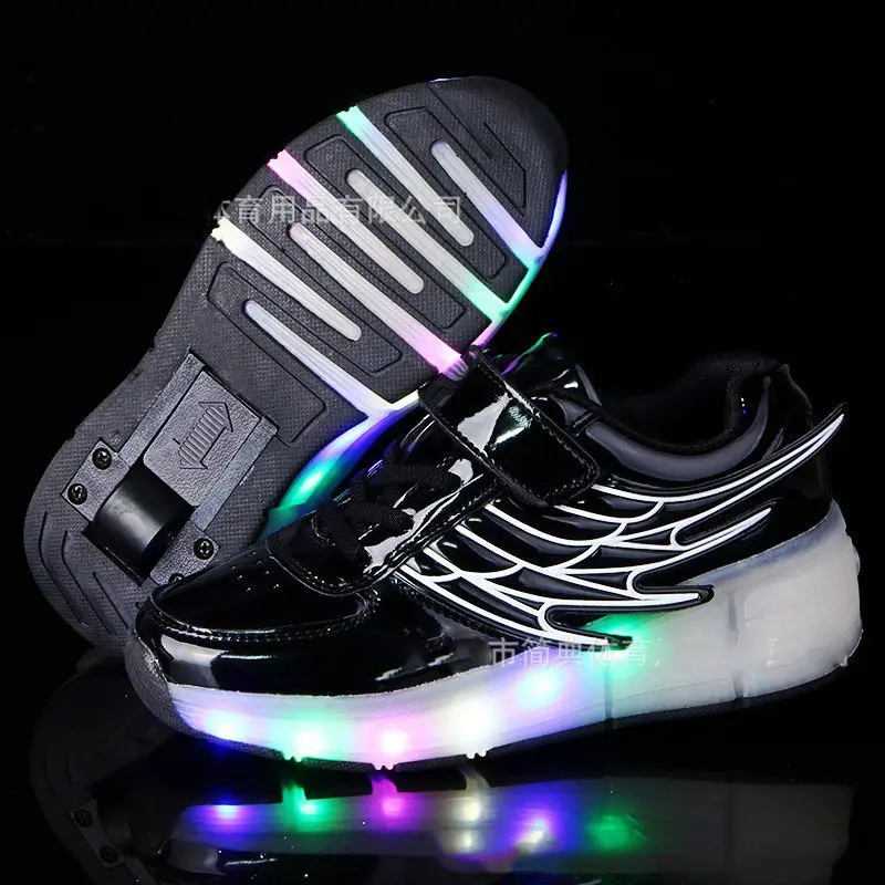 Обувь для мальчиков; обувь со светодиодной подсветкой; Детские светящиеся кроссовки с колесиками; роликовые коньки; кроссовки для мальчиков и девочек