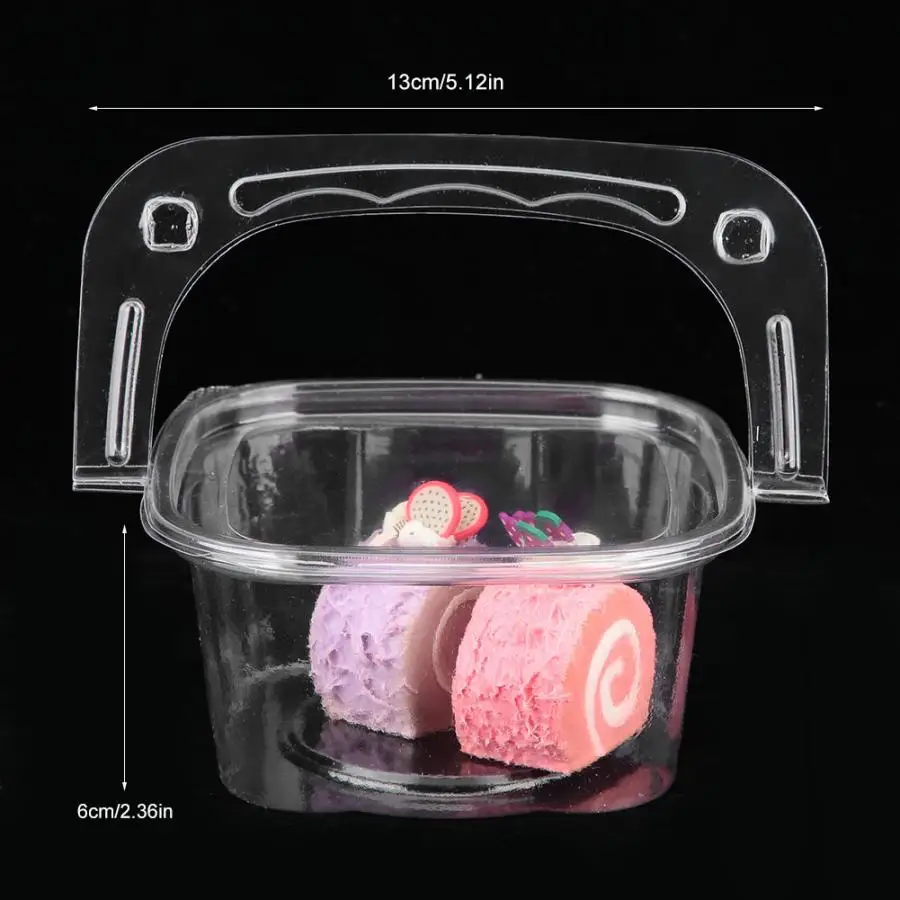 

Remote Control Holder Storage Box 25 PCS Disposable Plastic Cake Container Food Fruit Storage Box With Handle Jewelery Box