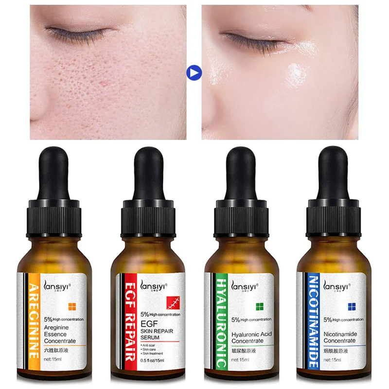

2018 Hyaluronic Acid Argireline EGF Nicotinamide Essence Anti-aging Moisturizing Liquid