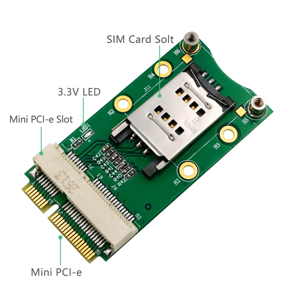 Мини-адаптер PCI Express Mini переходная карта pci-e карта Mini PCIE к MINI PCI E карта расширения слот для sim-карты для 3g/4G WWAN LTE gps карты