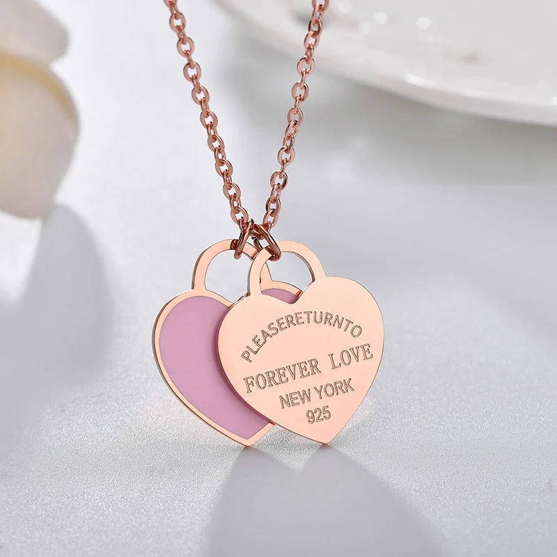 Ожерелье с двойным сердцем Nextvance ожерелье надписью Forever Love ювелирные изделия