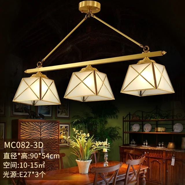 European copper dining room pendant light creative personality modern