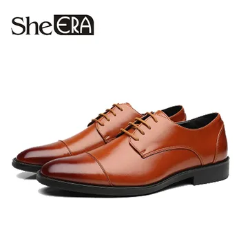 

2019 New Brand Full Grain Leather Men Casual Shoes Business Men Dress Shoes Retro Patent Leather Oxford Shoes For Men Size 37-48