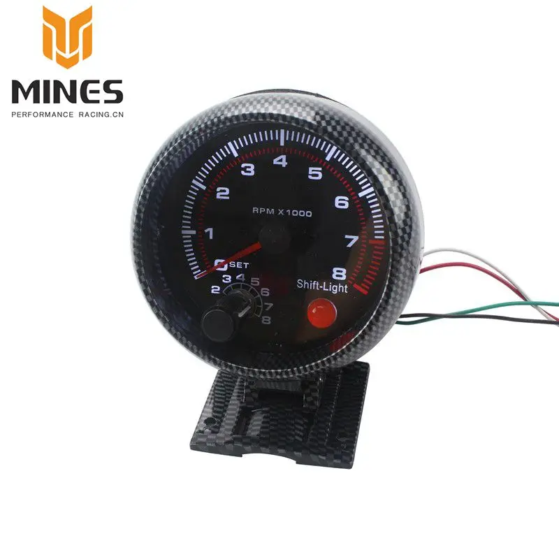 CNSPEED 3 3/4" Cool Carbon fiber 0 8000 Tachometer rpm gauge with inter
