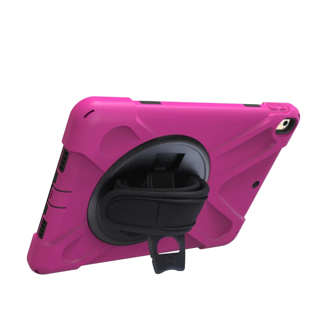 New 360 Armor Coque for iPad Pro 9.7 Case 360 Rotation Hand Strap Silicon PVC A1673 A1674 Cover for iPad Pro 9.7 Kids Cover (2)