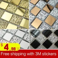 Стеклянная мозаичная плитка клей зеркало золото серебро черный белый пепел магазин украшения Материал Гостиная фон стены