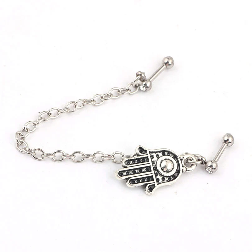 

1PCS Fashion Hand Palm Eyebrow Nose Hoop Nose Rings Earrings Studs Ear Chain For Women Body Piercing Jewelry Gifts