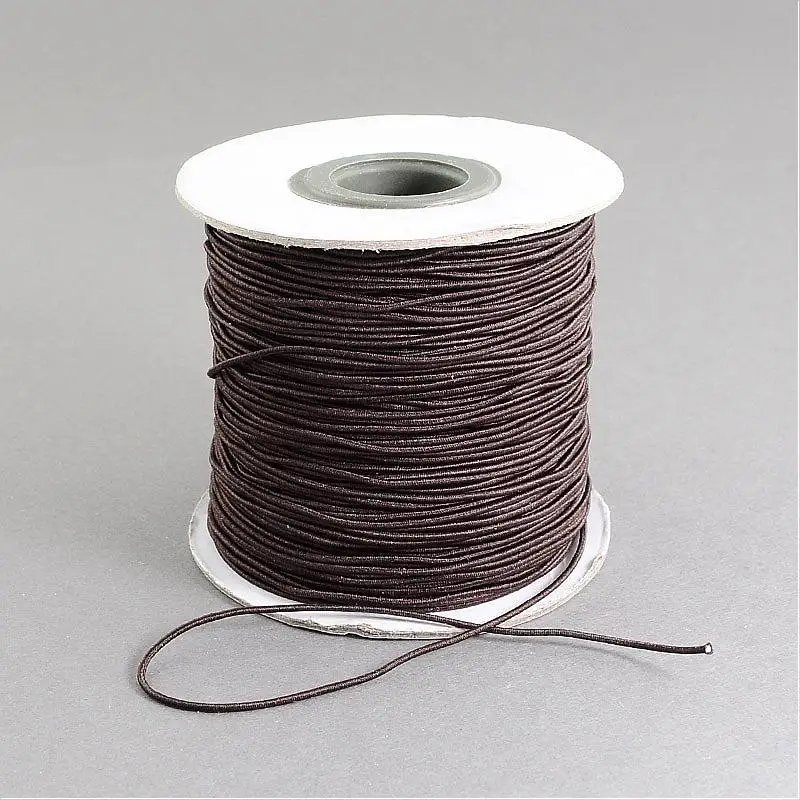 

40m/roll 2mm Round Elastic Cord CoconutBrown with Nylon Outside and Rubber Inside for Jewelry making