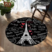 Постельные принадлежности Outlet Франция Париж башня круглые ковры с буквенным принтом для гостиной черный и белый напольный коврик детский игровой коврик 100 см