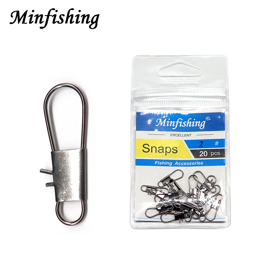 20 PCS/pack Minfishing Brand Stainless Steel Fishing Snaps Type B