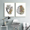 Vintage Anatomy Floral Heart Brain Wall Art Canvas Painting Retro Posters and Prints Wall Pictures Medical Doctor Clinic Decor ► Photo 1/6