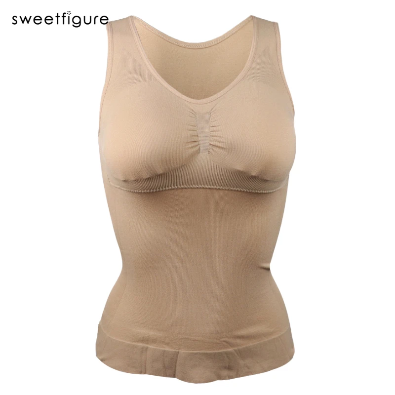 Women Bodyshapers Slim Up Lift Plus Size Bra Cami Tank Top Women Body Shaper Removable Shaper Underwear Slimming Vest Corset