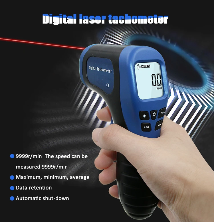 ProfessionTachometer Digital LCD Tachometer Laser Non-Contact Tach Range 2.5-99999RPM Motor Speed Meter with 1pc Reflective Tape ProfessionTachometer Digital LCD Tachometer Laser Non-Contact Tach Range 2.5-99999RPM Motor Speed Meter with 1pc Reflective Tape