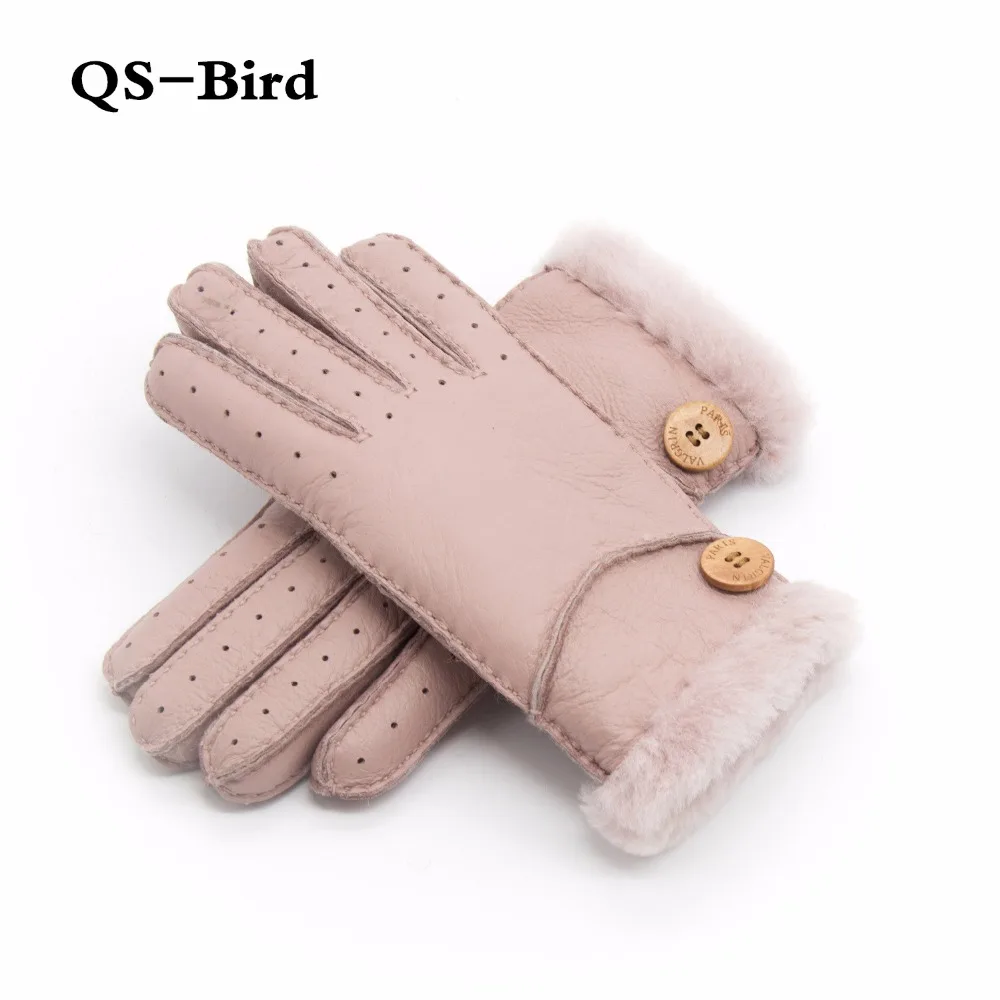 Русские зимние кожаные перчатки женские теплые перчатки кожаные перчатки из овчины подкладка из натуральной шерсти