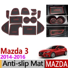 Противоскользящие слот ворота коврик резиновая подложка для Mazda 3 Axela BM MK3 предварительно подтяжку лица аксессуары наклейки 12 шт./компл