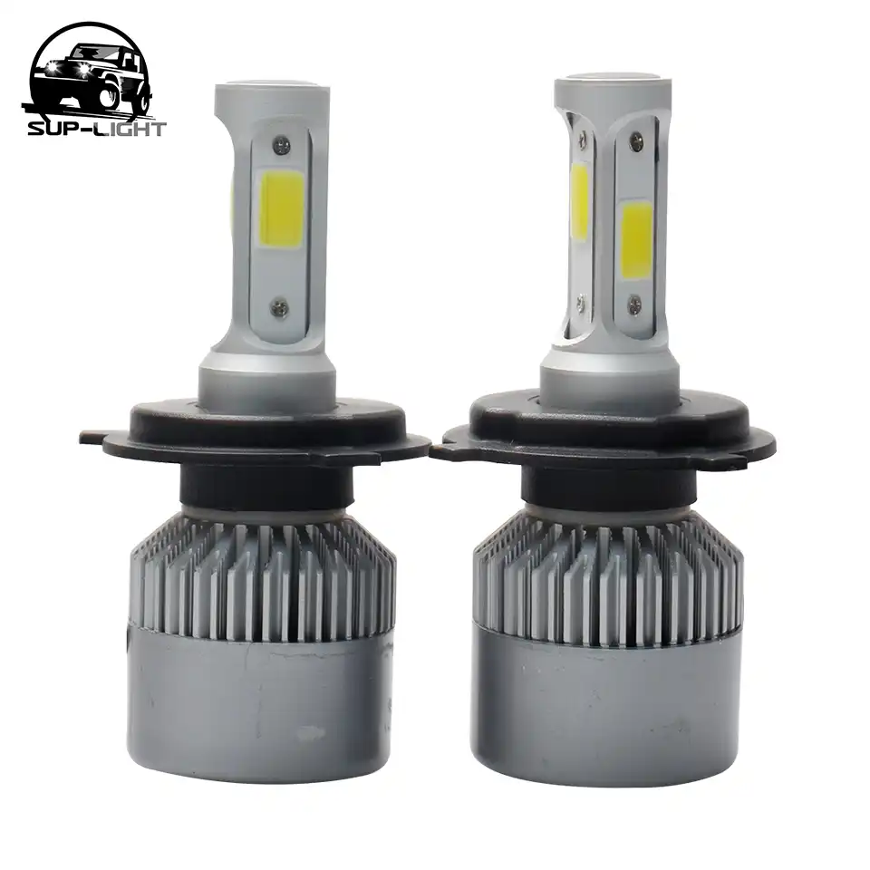 l4 todo en uno 80w 9000lm cob led bombillas de luz alta baja h4 h13 lampara led 3000k 6000k 3 lados led con ventilador