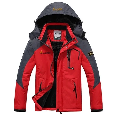 Toppick, Мужская зимняя флисовая водонепроницаемая куртка, для спорта на открытом воздухе, теплое Брендовое пальто, для походов, кемпинга, походов, лыжного спорта, мужские куртки - Цвет: Red