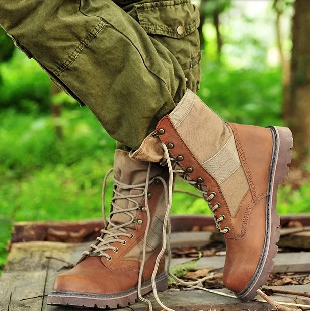 

Mens ankle leather Boots Spring Autumn Winter snow boots 2016 New waterproof martin shoes  size 36~46