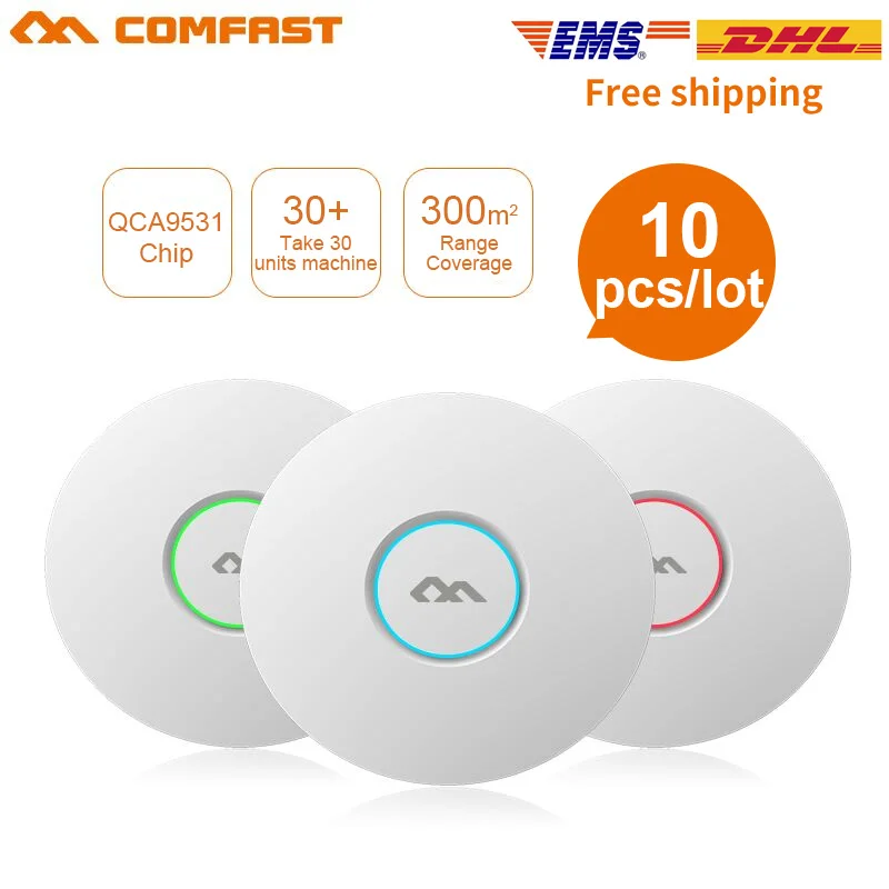 

10PCS COMFAST WIFI Router 300M Wireless Ceiling AP Openwrt WiFi Access Point AP 6dbi Antenna 48V POE Wi fi Signal Amplifier AP