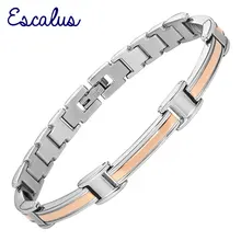 Escalus унисекс 4в1 браслет розовое золото магнит отрицательные ионы Германий Far Infra из нержавеющей стали ювелирные украшения браслет шармы