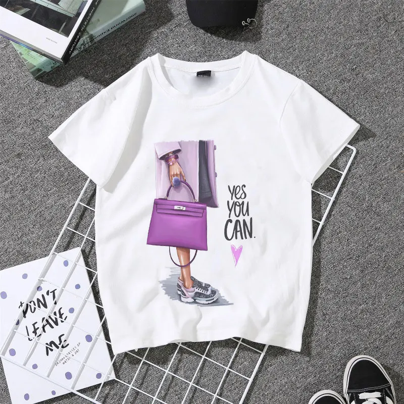 

Streetwear Harajuku Women T-shirt Vogue Tshirt Yes You Can Print Aethetic Graphic Tees Tumblr Ulzzang Summer Tops White T Shirt