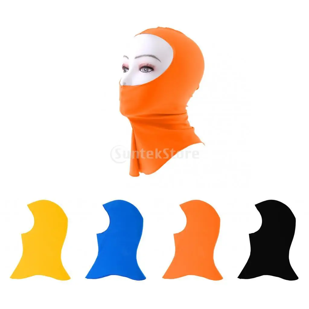 

Women Men Face Bikini Pool Mask Head Sunblock UV Sun Protection Full Face Mask Snorkeling Swim Cap