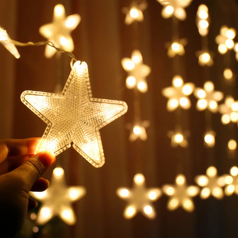 Thrisdar 2,5 м 40 шт. звездный занавес сосулька сказочная гирлянда свет Рождество Свадьба День Рождения вечерние окна Фея Звездная Гирлянда Свет