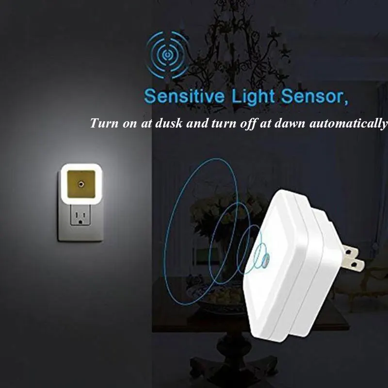 

VOPPV 1pcs EU/US plug LED Smart Sensor Night Light Lamp Induction Sensor Control LED Light 0.5W automatic light lamp