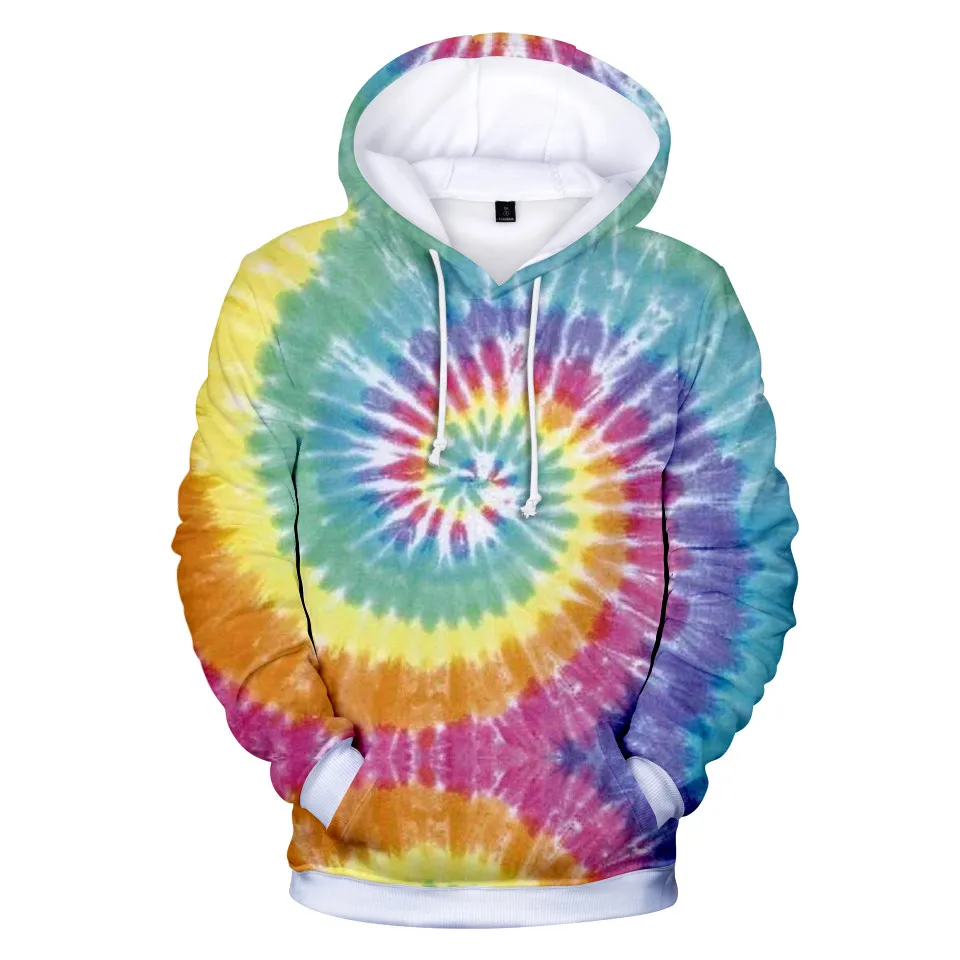 Mens Long Sleeve Tie Dye Slim Fit Casual Hoodie Comfortable Pullover Sweatshirt Tops for Autumn