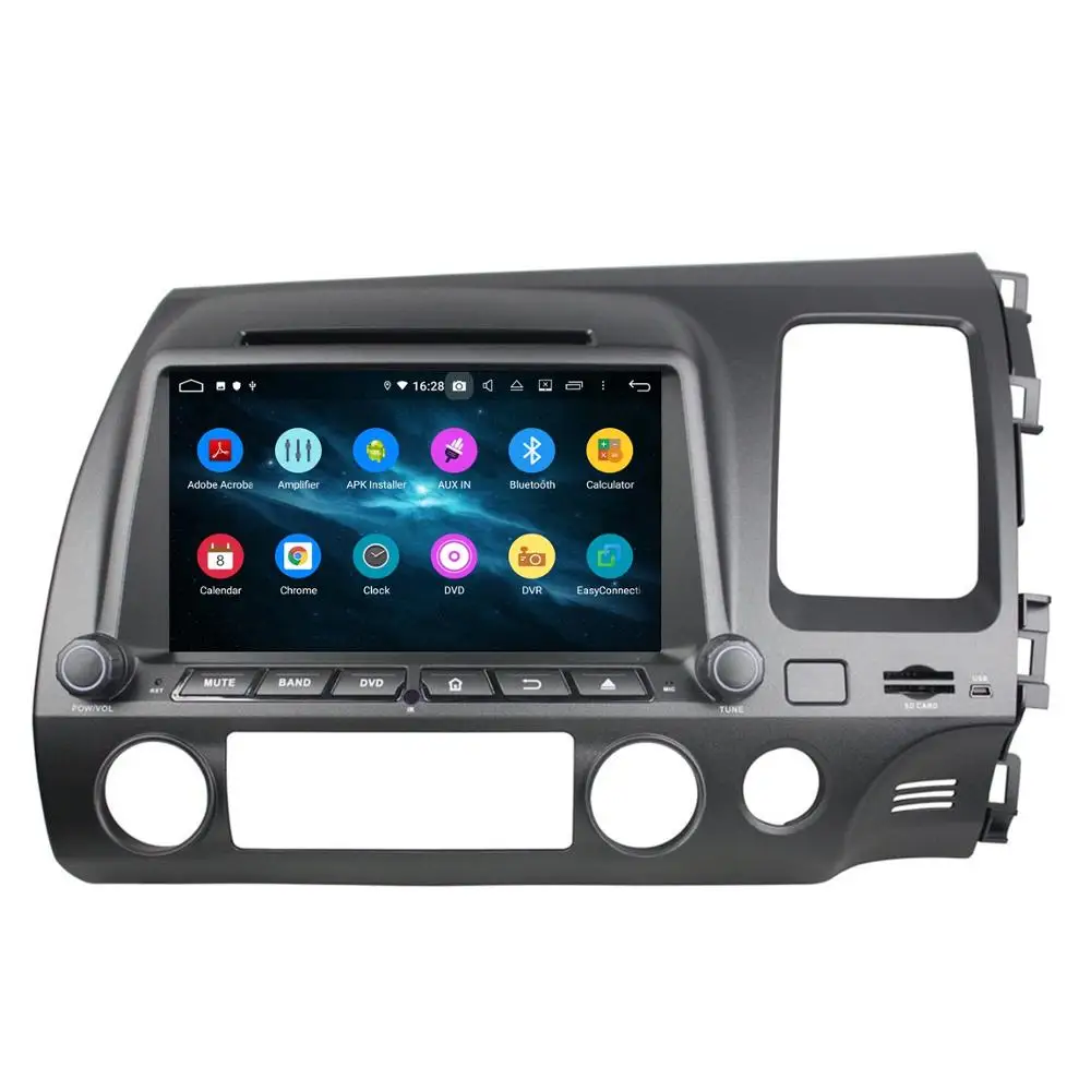 Top 4GB RAM Octa Core 8" Android 9.0 Car Radio DVD for Honda Civic Right 2006 2007 2008 2009 2010 2011 GPS WIFI Bluetooth USB DVR 1