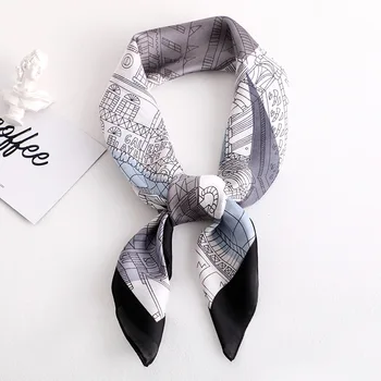 

Luxury Brand 2019 New Fashion Summer Silk Square Scarf Women Satin Neck Hair Tie Band Soft Beach Hijab Head Female Foulard