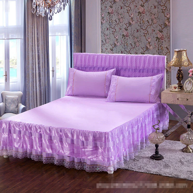 1/3 шт. фиолетовый/бежевое кружевное постельное покрывало наволочки романтической принцессы постельное белье крышка большой