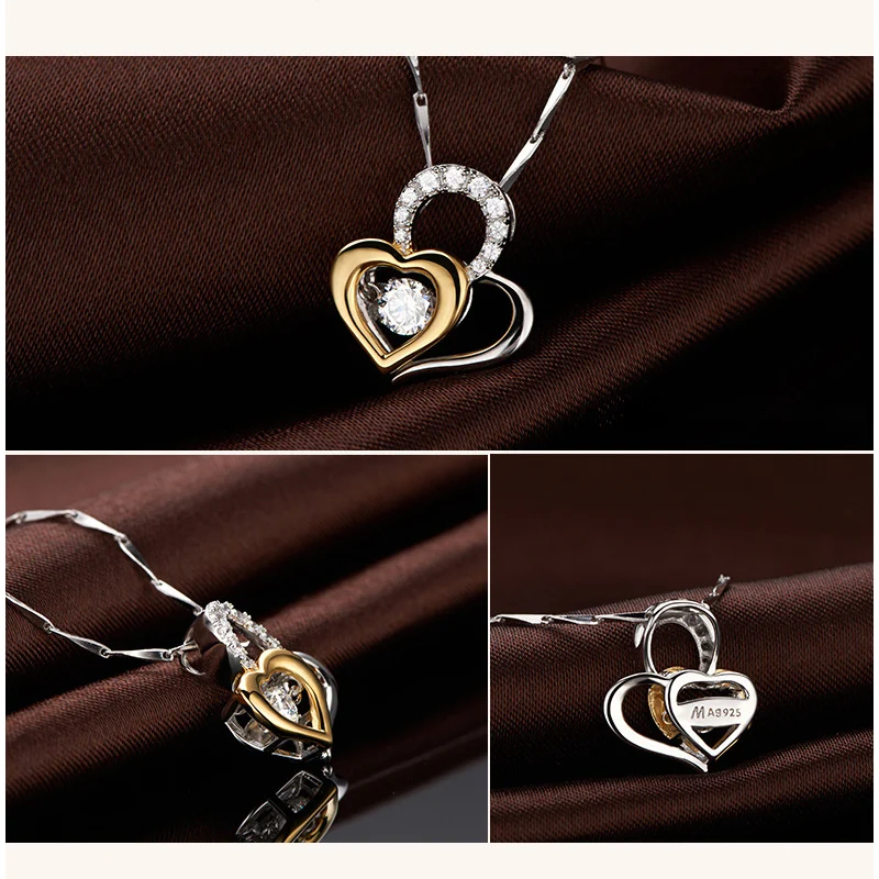 sterling silver heart necklace for women (6)