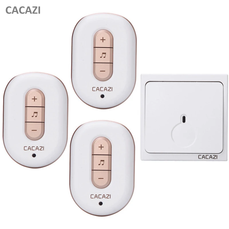 

1 Push Button and 3 Receiver High Quality IP44 Waterproof Wireless Doorbell 280M Range with 48 Chimes Tone 6-Level Volume with