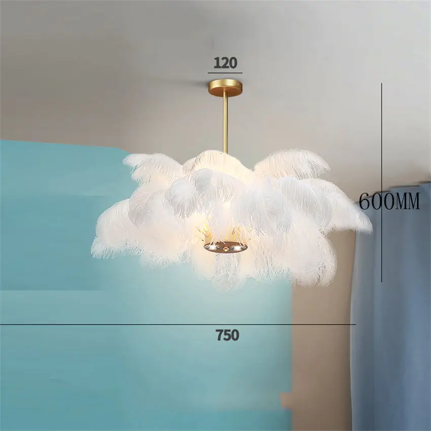 Mini lustre à plumes