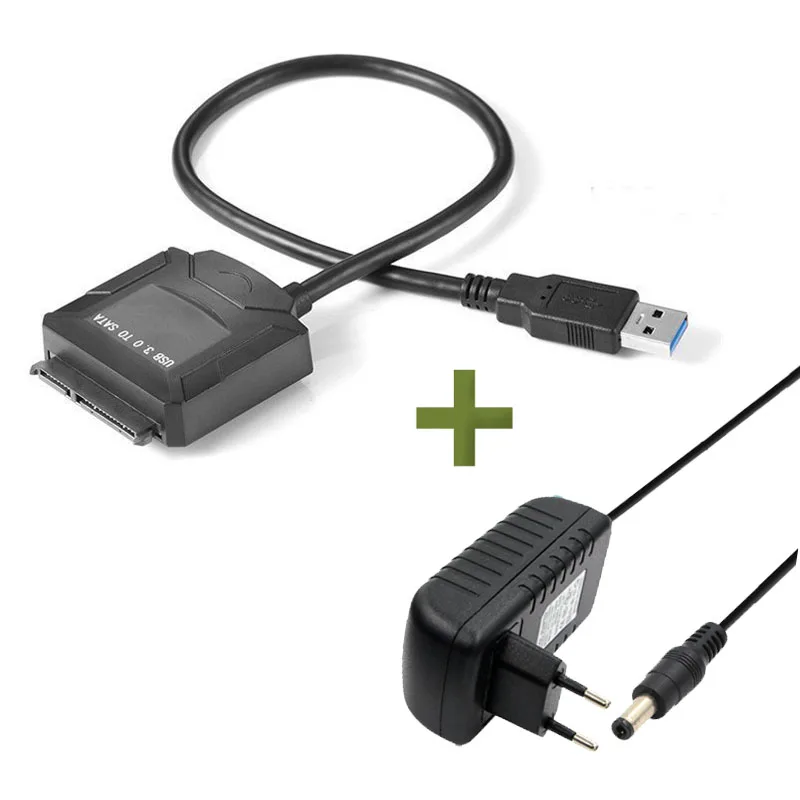 

1m Sata Cable Adapter 2.5" 3.5 inch HDD Hard Disk Drive for SSD hard drive USB 3.0 to Sata Converter EU/US/UK plug