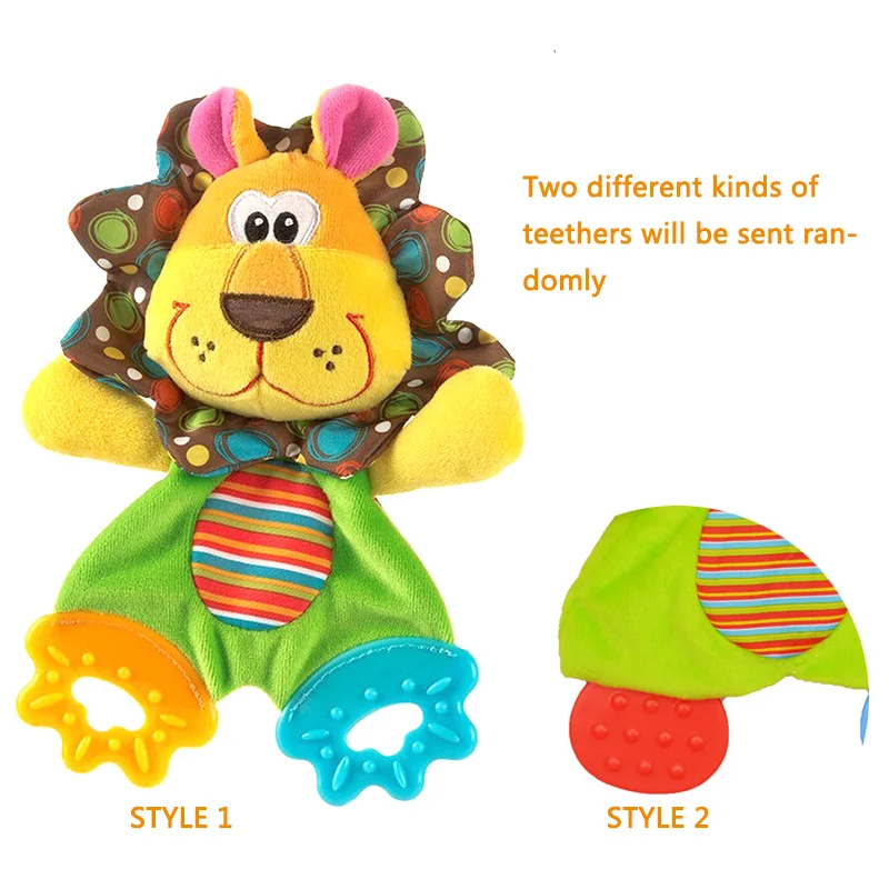 KUDIAN BEAR Cartoon Animals Girl Baby Teethers Rattles Ring Paper Appease Baby Toys Baby Dental Care Toothbrush BYC076 PT49