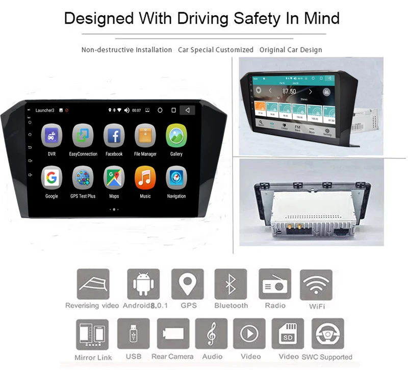 Clearance Android 8.0 Car dvd Radio Multimedia Player 10.1 Inch Touch Screen With RDS WiFi Mirror Link For Volkswagen Magotan /Passat B8 0